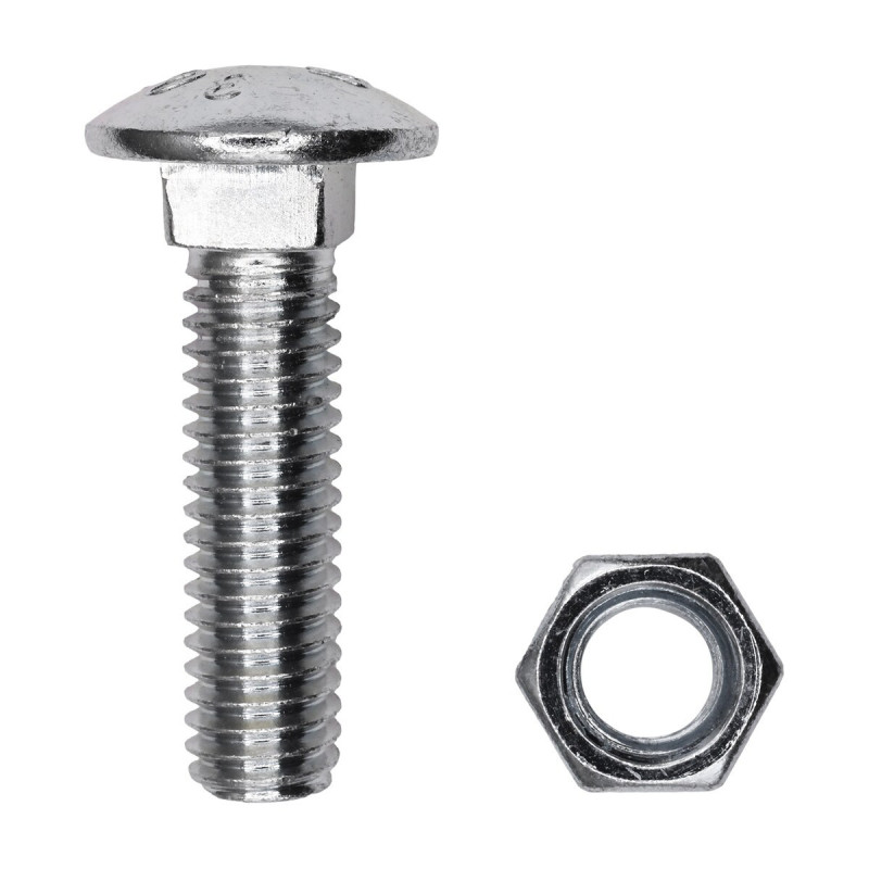 3/8 X 3 CARRIAGE BOLT ZINC WITH HEX NUTS