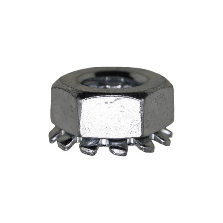 1/4"-20 Hex Keps Lock Washer And Nut Zinc