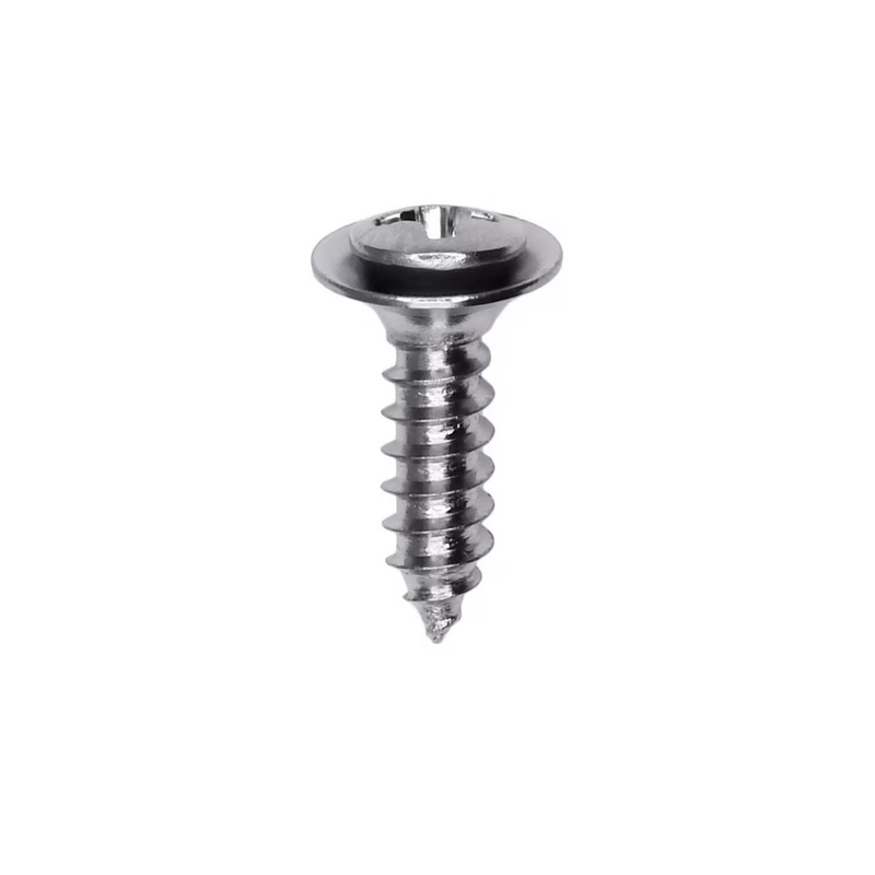 8 x 5/8" Phillips Oval Head Sems Tapping Screw Flush Chrome
