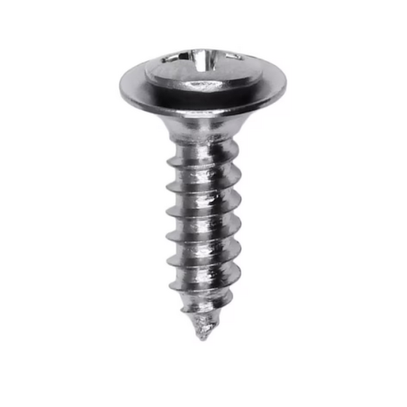 8 x 5/8" Phillips Oval Head Sems Tapping Screw Flush Chrome