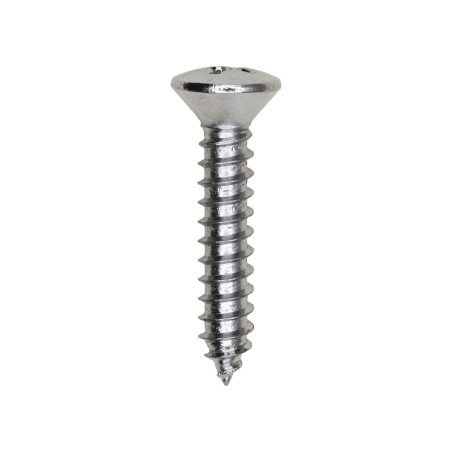 10 x 1" Phillips Oval Head Tapping Screw Chrome