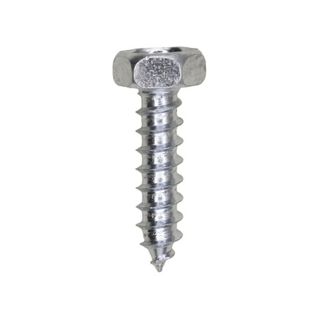 14 x 1" Indented Hex Head Tapping Screw 7/16" Hex Zinc