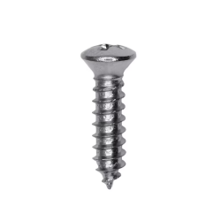Phillips Oval Head Tapping Screw 8 Head 10 x 3/4" Chrome