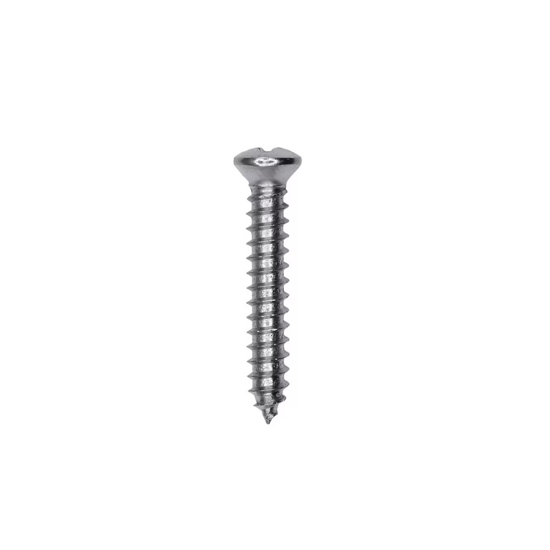 Phillips Oval Head Tapping Screw 8 x 1" 6 Head Chrome