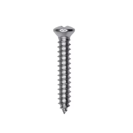 Phillips Oval Head Tapping Screw 8 x 1" 6 Head Chrome