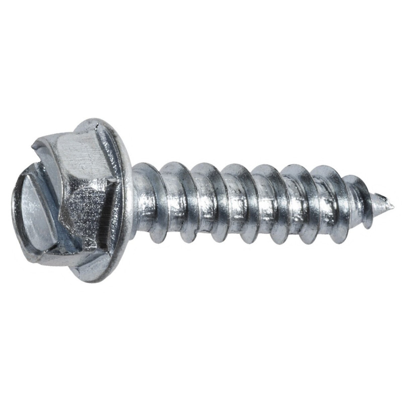 Slotted Hex Washer Head Tapping Screw 14 x 1" - Zinc