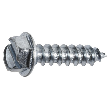 Slotted Hex Washer Head Tapping Screw 14 x 1" - Zinc