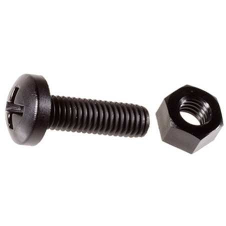 Black Nylon License Plate Screws And Nuts M6-1.0 x 20mm
